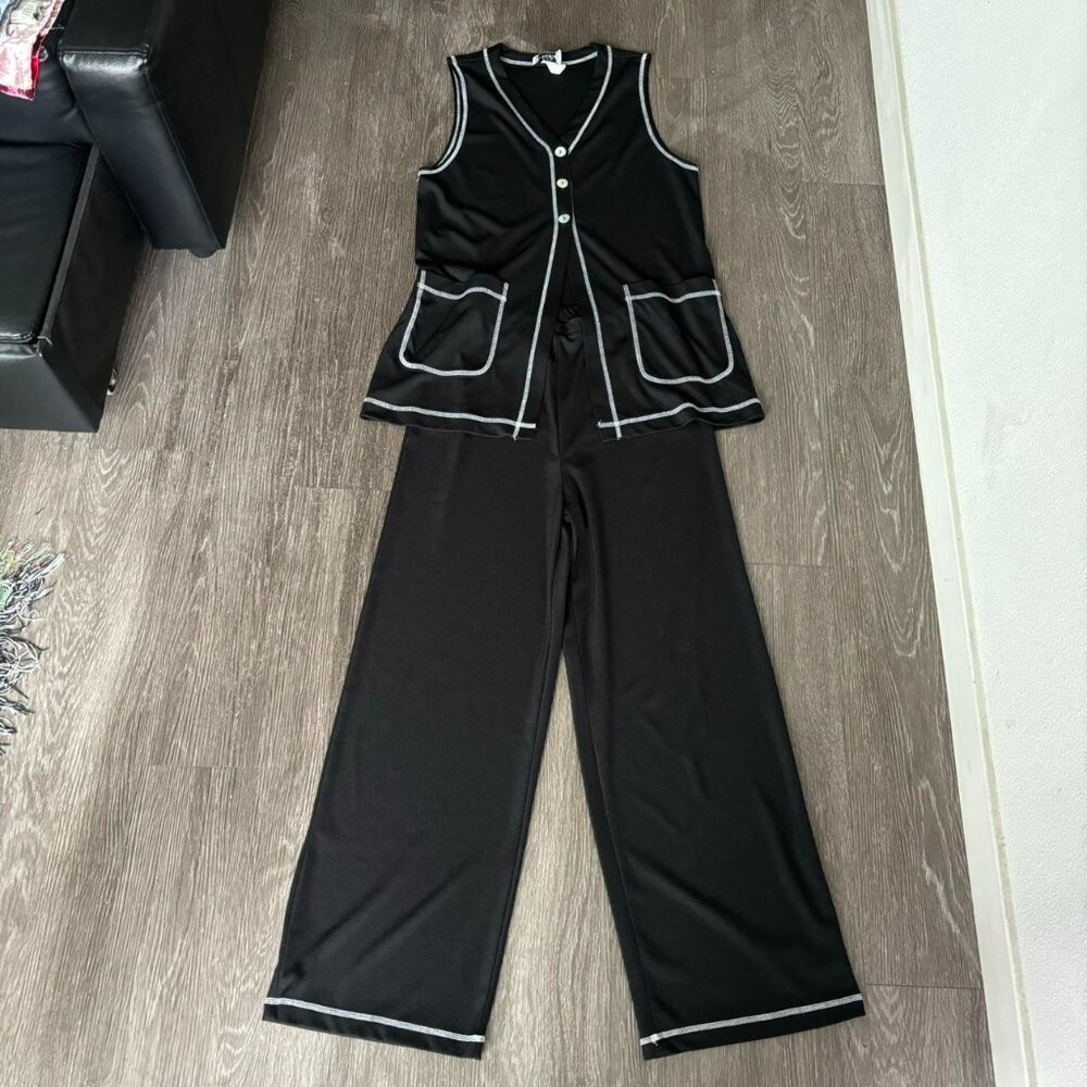 Vintage 80’s Two Piece Matching Contrast Set - Picture 5 of 8